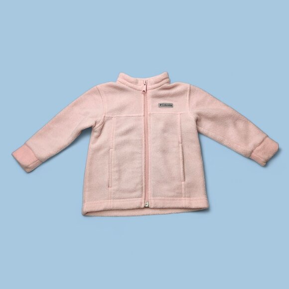 Columbia Infant Girls Fleece Jacket Pink 12-18M Zip-Up Warm Soft Winter Outerwea - Picture 1 of 6